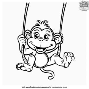 Swinging Monkey Coloring Pages