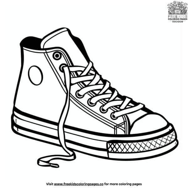 Athletic tennis shoe coloring pages