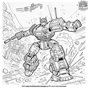 Fun-filled transformer robot coloring pages