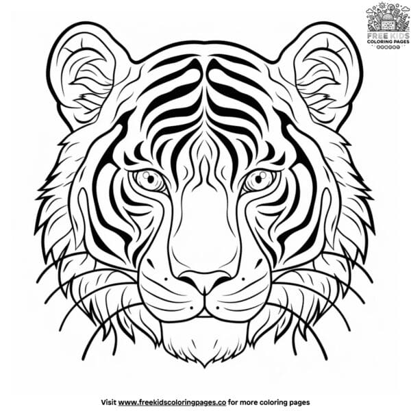 Tiger face coloring pages