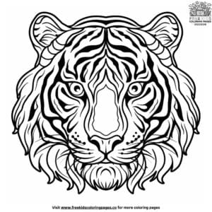 Fierce Tiger Face Coloring Pages