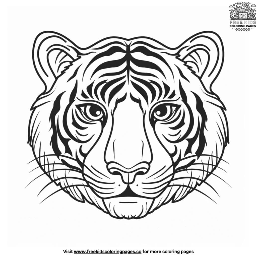 Tiger face coloring pages