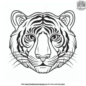 Detailed Tiger Face Coloring Pages