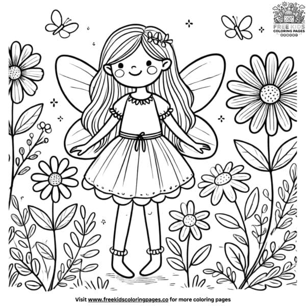 Fairy jungle coloring pages