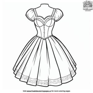 Fancy dress coloring pages