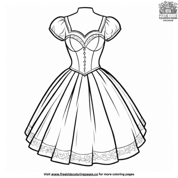 Fancy dress coloring pages