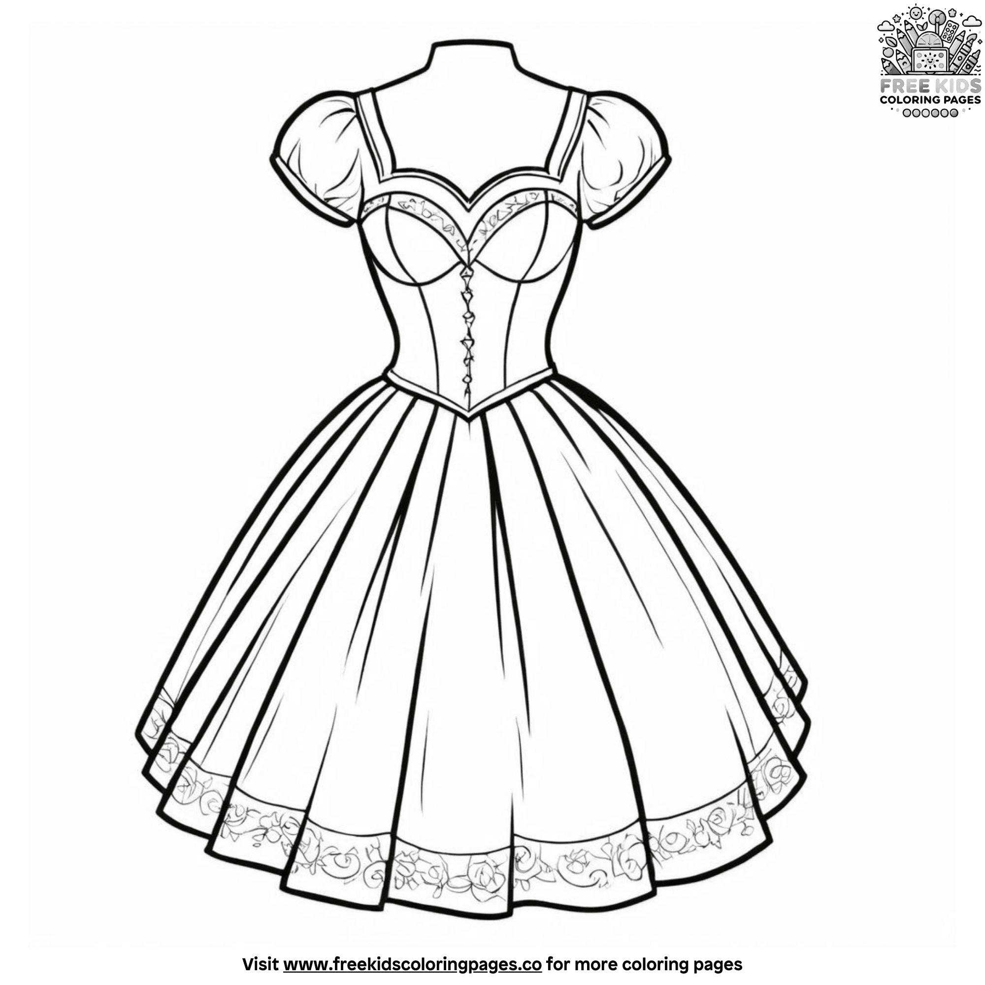 Fancy Dress Coloring Pages For Creative Kids To Explore