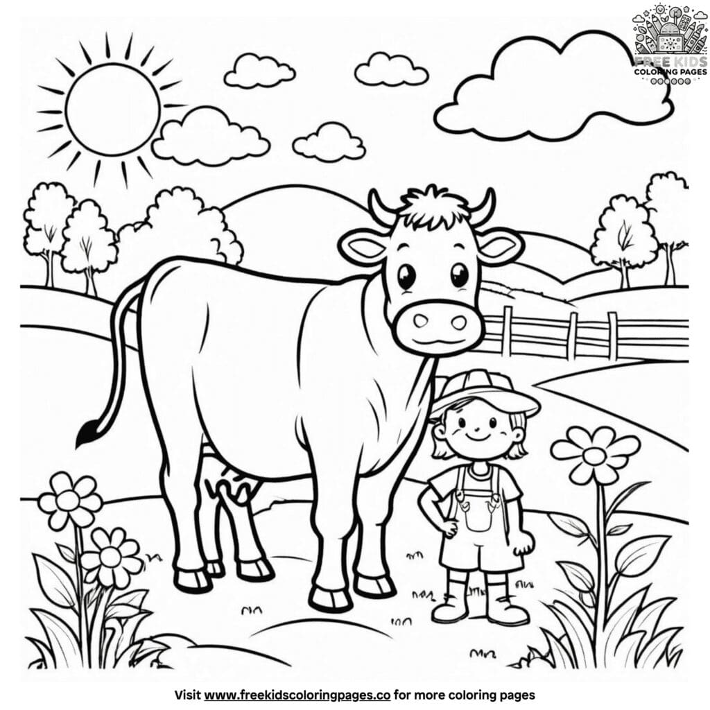 Farm coloring pages for kids