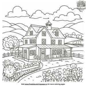 Farm house coloring pages