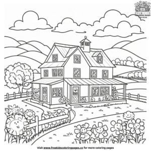 Farm House Coloring Pages