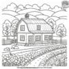 Pretty Farm House Coloring Pages