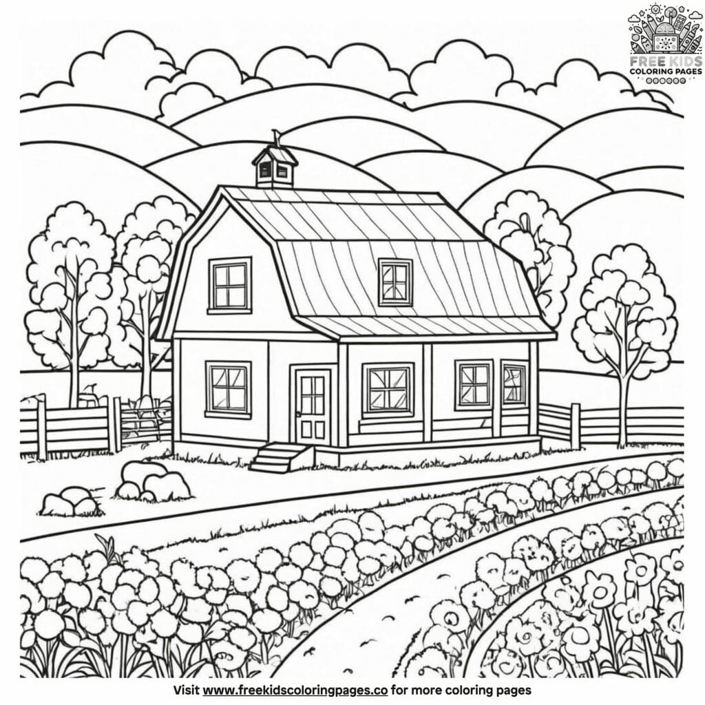 Farm house coloring pages