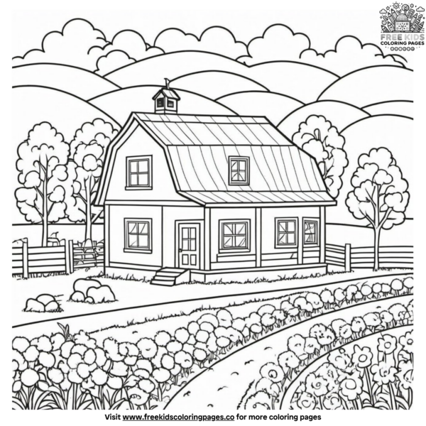 Farm House Coloring Pages