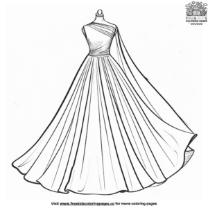 Long Sleeveless Dress Coloring Pages