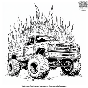 Fire Monster Truck Coloring Pages