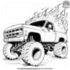 Monster Truck On Fire Coloring Pages