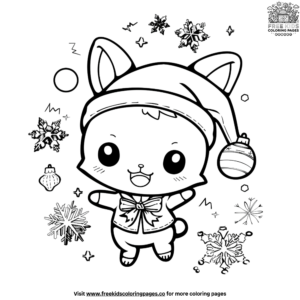 Christmas Kuromi Coloring Pages