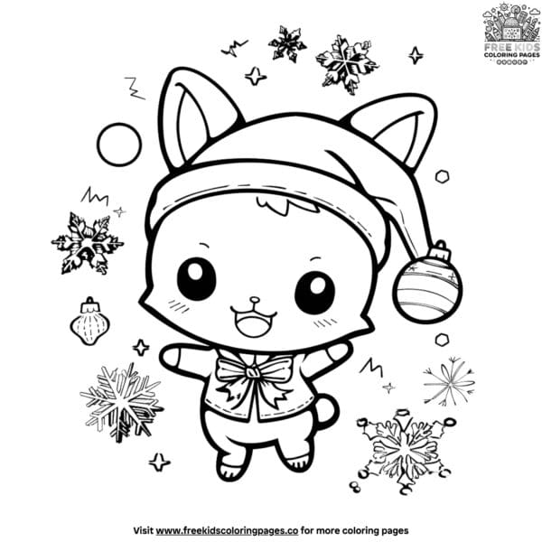 Christmas kuromi coloring pages