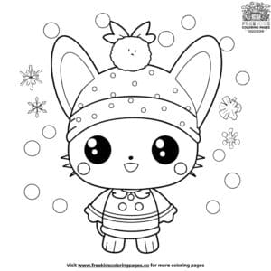 Merry christmas kuromi coloring pages