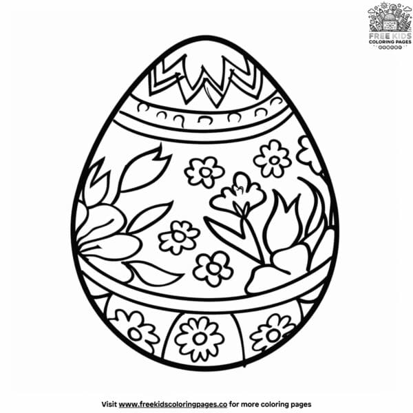 Festive easter egg coloring pages