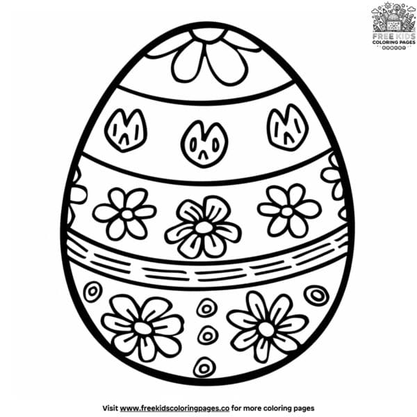 Vibrant easter egg coloring pages