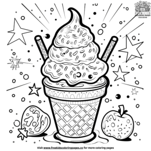 Holiday Ice Cream Coloring Pages
