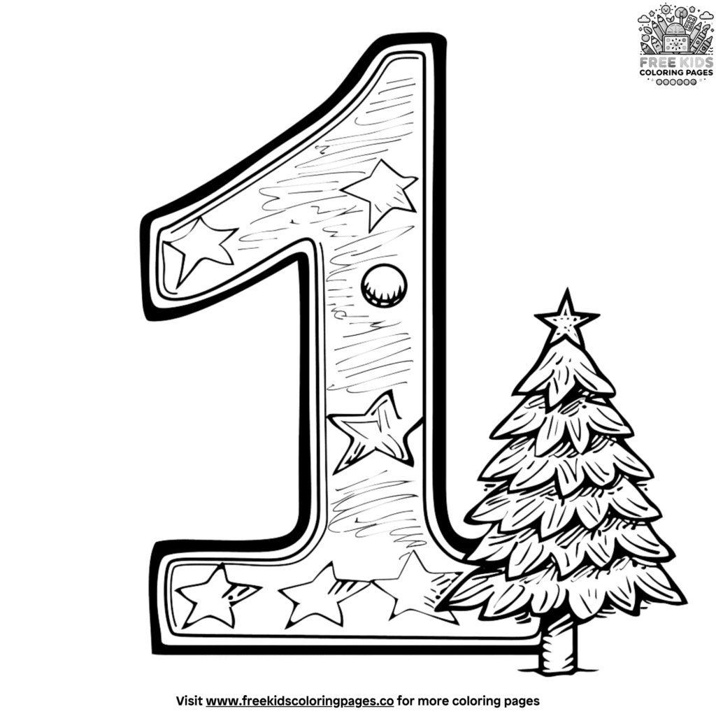 Holiday-themed number coloring pages