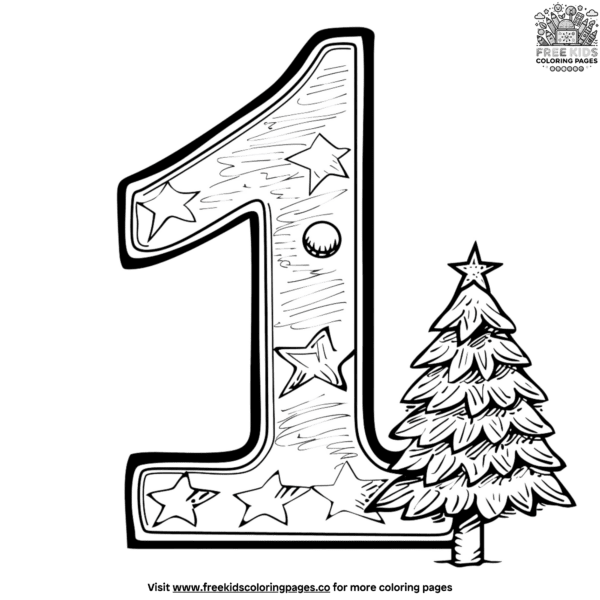 Holiday-themed number coloring pages