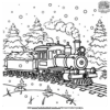 Holiday Train Coloring Pages