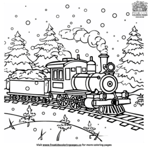 Holiday Train Coloring Pages