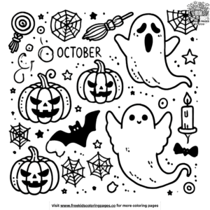 Captivating October Halloween Coloring Pages