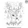 Smiling Festive Reindeer Coloring Pages