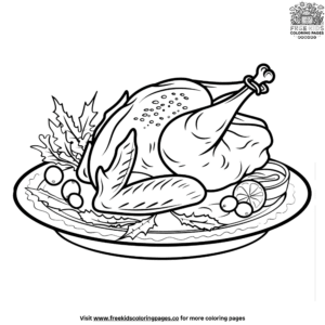 Delicious festive turkey coloring pages