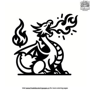 Flaming Fire Dragon Coloring Pages