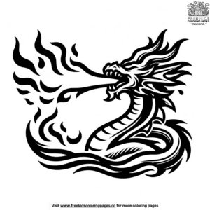 Simple fire dragon coloring pages