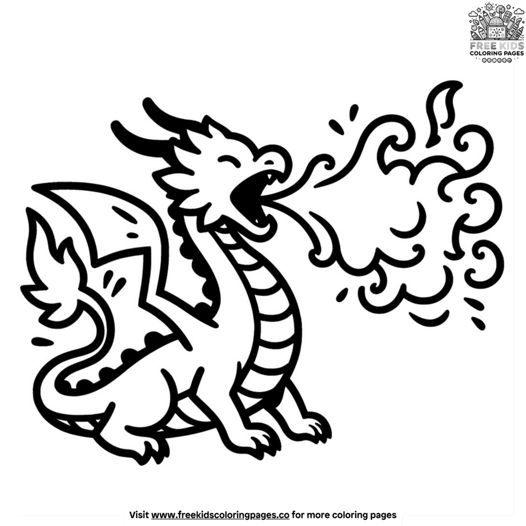 Fire dragon coloring pages