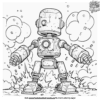 Fighting Robot Coloring Pages