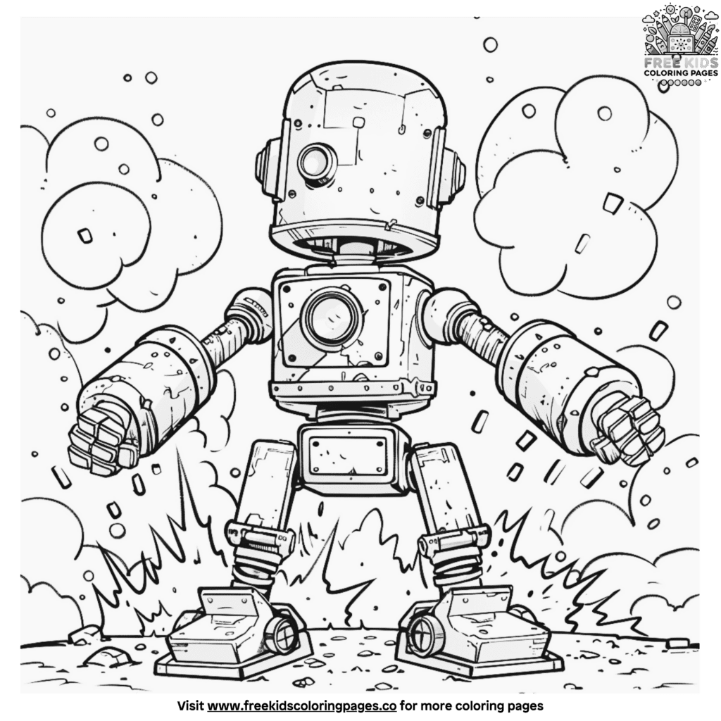 fighting-robot-coloring-pages