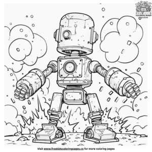 Fighting robot coloring pages