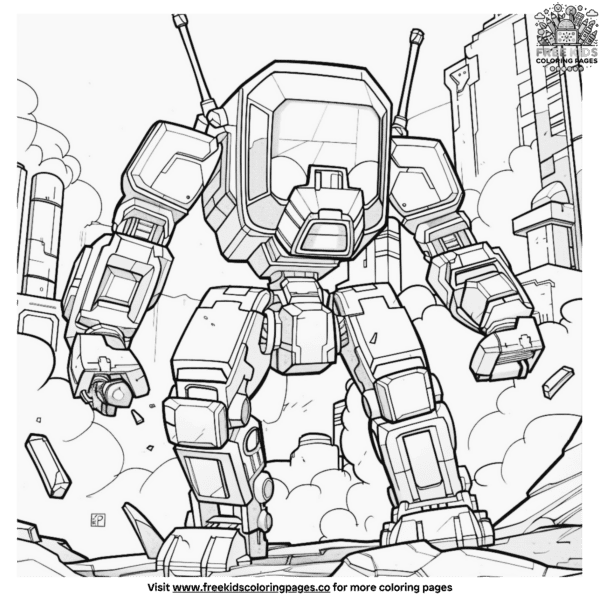 Epic battle robot coloring pages