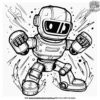 Dynamic Fighting Robot Coloring Pages