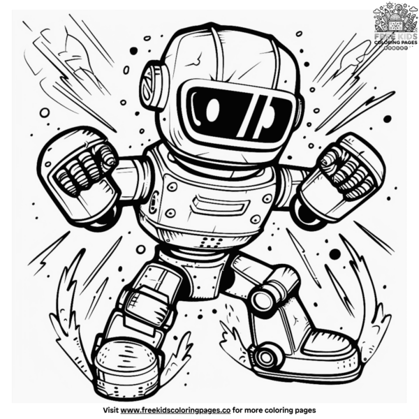 Dynamic fighting robot coloring pages