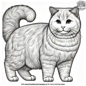 Fluffy Cat Coloring Pages