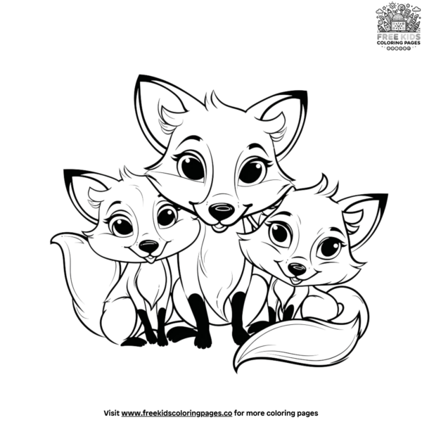 Fox Family Coloring Pages