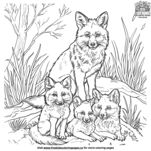 Heartwarming Fox Family Coloring Pages