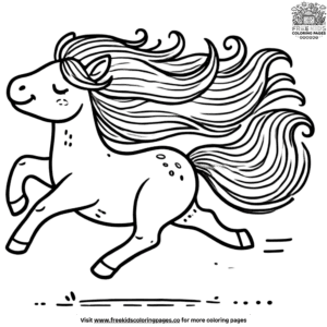 Adventurous wild horse coloring pages