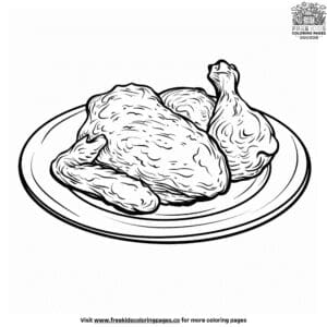 Fried Chicken Coloring Pages