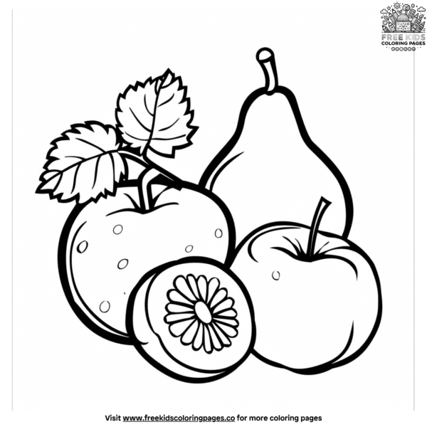 Fruit coloring pages for preschoolers