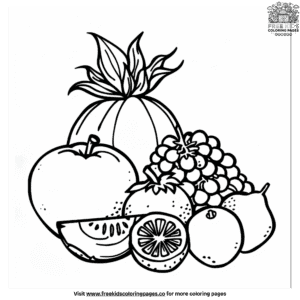 Mixed fruit coloring pages