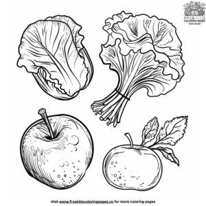 Fruit and Veggie Coloring Pages